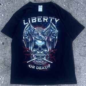 Delta Black Graphic Eagle Skull Tee